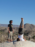 Yoga on rock